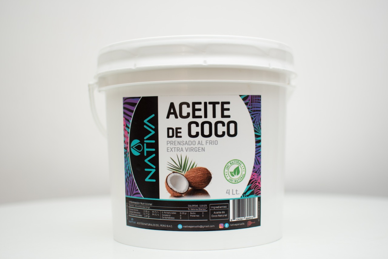 ACEITE DE COCO PRENSADO AL FRIO EXTRA VIRGEN 4 LITROS